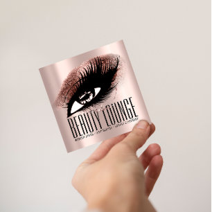 Carte De Visite Carré Maquillage Artiste Cheveux Eyelash Lux Rose Profes