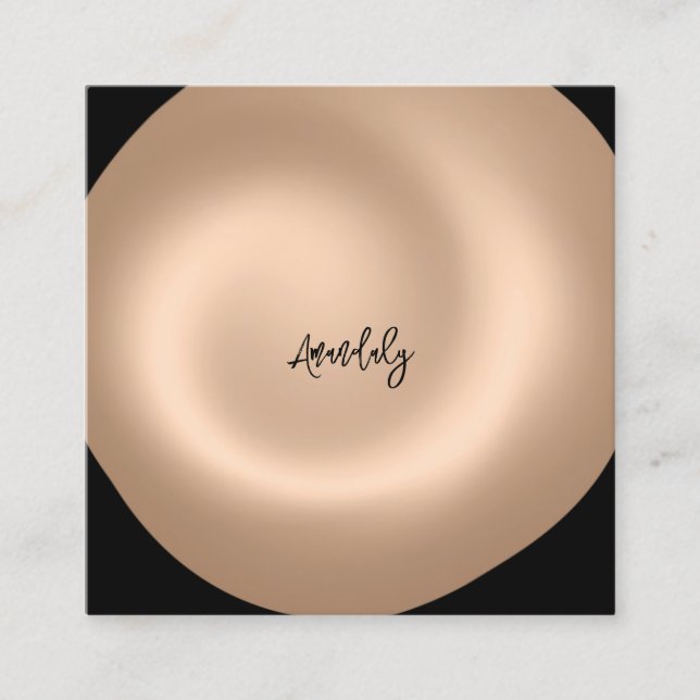 Carte De Visite Carré Maquillage Artiste Code QR Logo Noir Blanc Noir (Devant)