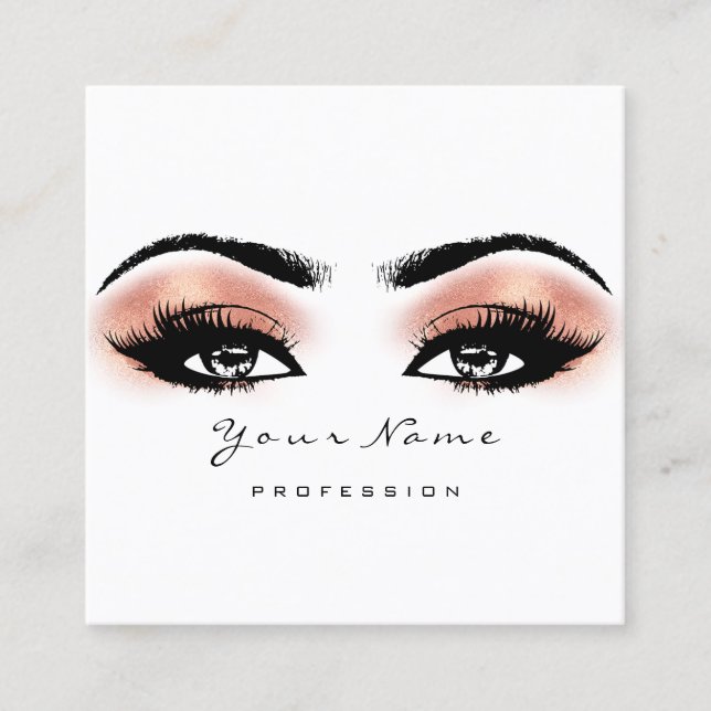 Carte De Visite Carré Maquillage Artiste Eyebrow Blush Lashes Carré blan (Devant)