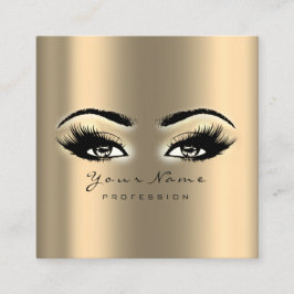 Carte De Visite Carré Maquillage Artiste Eyebrow Eye Lashes Sepia Gold C
