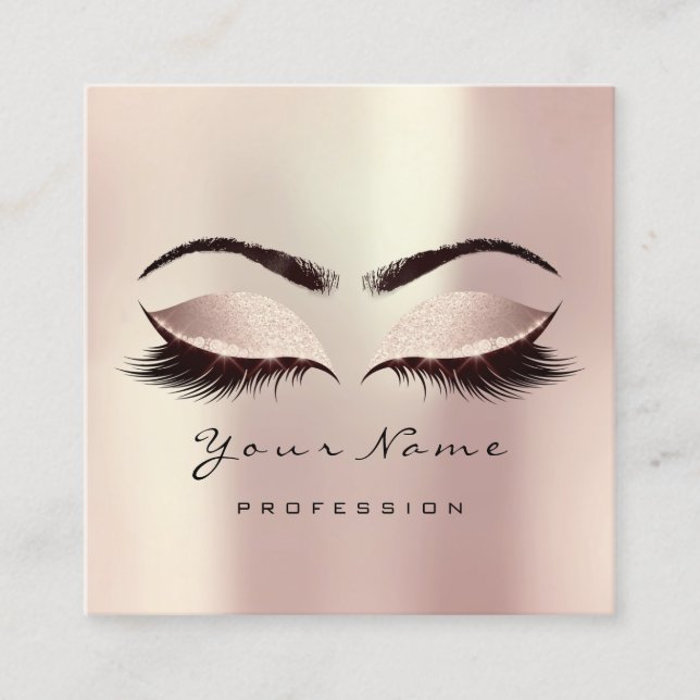 Carte De Visite Carré Maquillage Artiste Eyebrow Lash Parties scintillan (Devant)