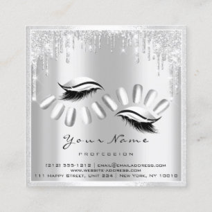 Carte De Visite Carré Maquillage Artiste Eyelash Extension Gray Drives N
