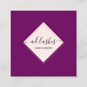 Carte De Visite Carré Maquillage Artiste Lashes Beauté Beauté Berry Ro