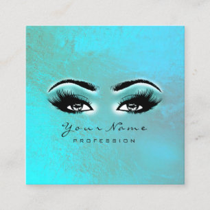 Carte De Visite Carré Maquillage Artiste Lashes Extension Ocean Blue