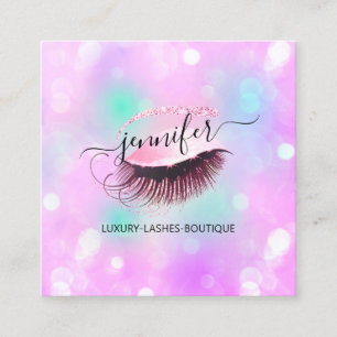 Carte De Visite Carré Maquillage Brows Eyelash QR Code Logo Beauty Studi