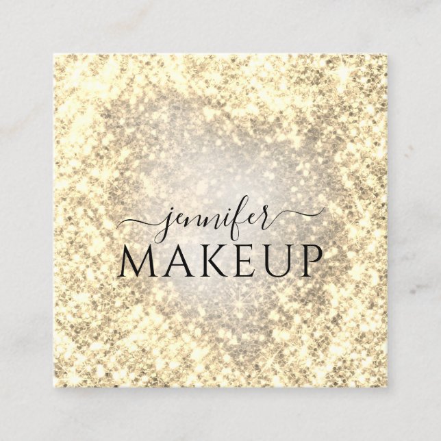 Carte De Visite Carré Maquillage de beauté professionnel Parties scintil (Devant)