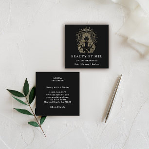 Carte De Visite Carré Maquillage des cheveux Nails Lashes Tarot Goddess 