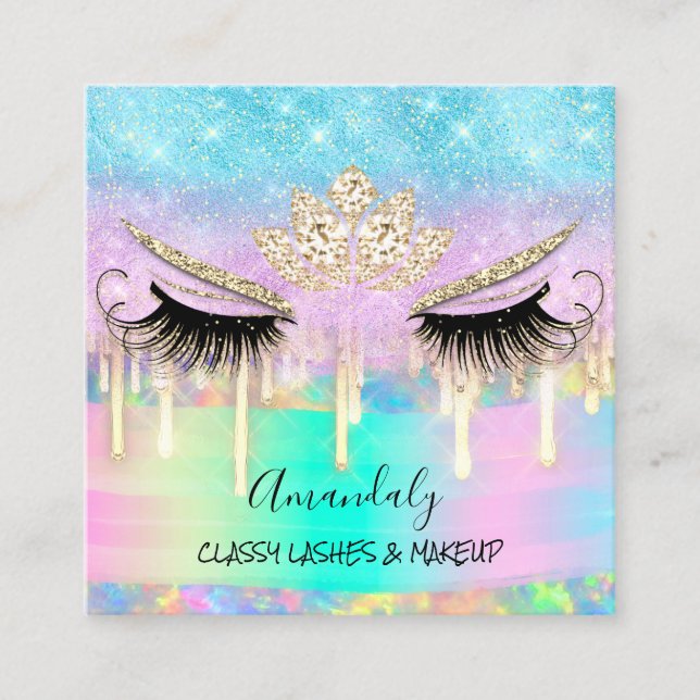 Carte De Visite Carré Maquillage Eyelash Microblade Drivers Logo Diamond (Devant)