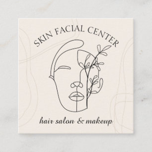 Carte De Visite Carré Maquillage Fleur d'Ivoire Femme Visage Coiffeur Fa