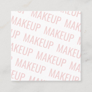 Carte De Visite Carré Maquillage motif de texte répétitif rose-brousse m