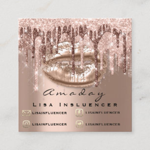 Carte De Visite Carré Maquillage professionnel ArtistDrips Parties scint