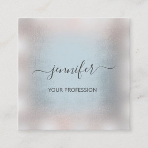 Carte De Visite Carré Maquillage professionnel des Roses bleus gris liss
