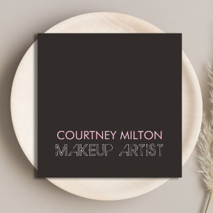 Carte De Visite Carré Maquilleur foncé élégant simple