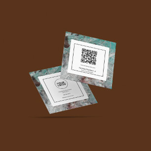 Carte De Visite Carré Marbre élégant Abstrait Grunge Mint moderne