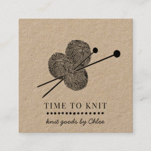 Carte De Visite Carré Marchandises Knit artisanal Kraft