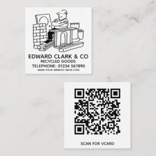 Carte De Visite Carré Marchandises Recyclées