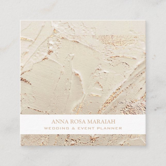 Carte De Visite Carré *~* Mariage Gold Foil Élégant Pastel Blush  (Devant)