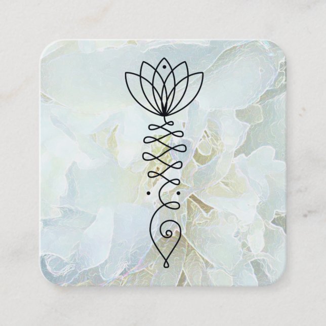 Carte De Visite Carré *~* Massage de guérisseur de coeur de Peony Reiki  (Devant)
