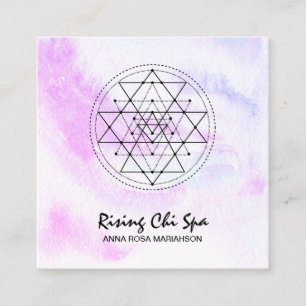 Carte De Visite Carré *~* Massage Reiki Pastel Yoga Géométrie sacrée