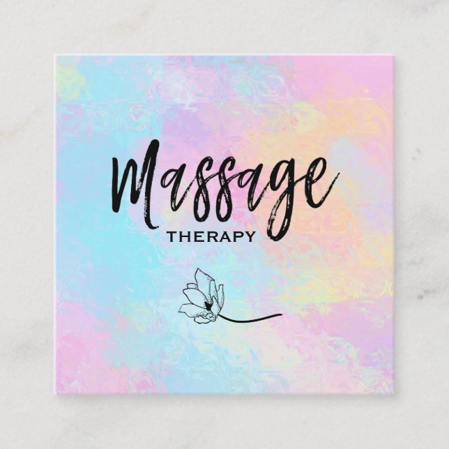 Carte De Visite Carré *~* Massage Thérapie Florale (Devant)
