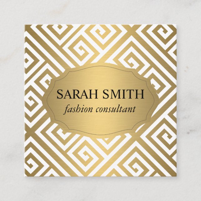 Carte De Visite Carré Maze Motif / Golden Luxe (Devant)