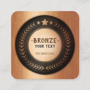 Carte De Visite Carré MÉDAILLE BRONZE DIY IMPRESSION PERSONNALISÉE Ajout