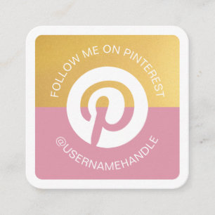 Carte De Visite Carré Médias sociaux modernes Pinterest Suivez-moi Photo