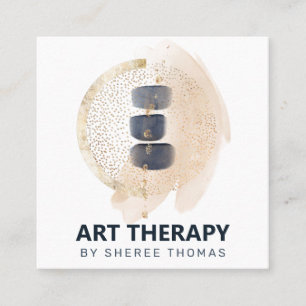 Carte De Visite Carré Méditation Art Therapy Abstraite