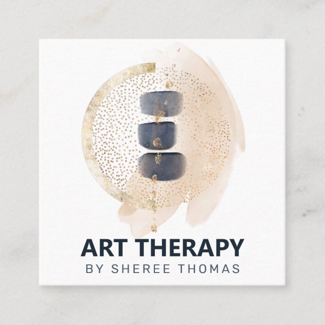 Carte De Visite Carré Méditation Art Therapy Abstraite (Devant)
