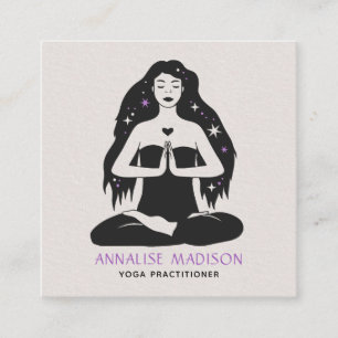 Carte De Visite Carré Méditation céleste mystique spirituelle Yoga