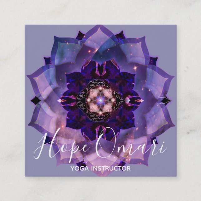 Carte De Visite Carré Méditation de Dream Lotus Mandala (Devant)