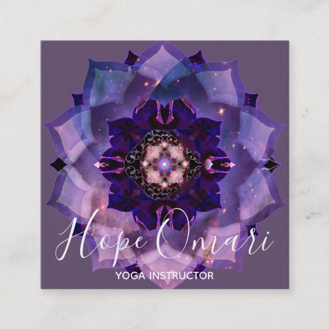 Carte De Visite Carré Méditation de Dream Lotus Mandala (Devant)