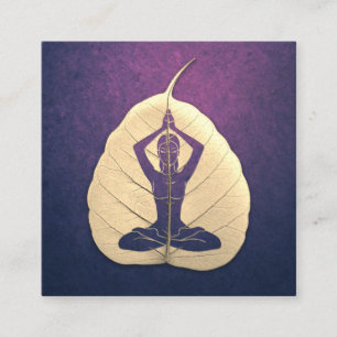 Carte De Visite Carré Méditation de l'instructeur YOGA Pose Bodhi Coupe 