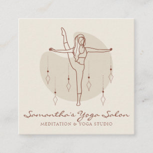 Carte De Visite Carré Méditation ivoirienne Pose Yoga Pilates Salle De S