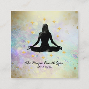 Carte De Visite Carré *~ Méditation Yoga femme Mindfulness Parties scin