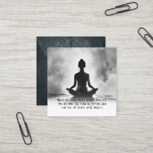 Carte De Visite Carré Méditation Yoga Instructeur Lotus Pose Peinture à 