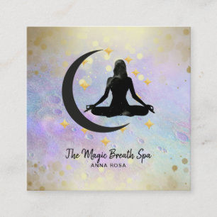 Carte De Visite Carré *~* Méditation Yoga Méditation Mère d'or + Mind