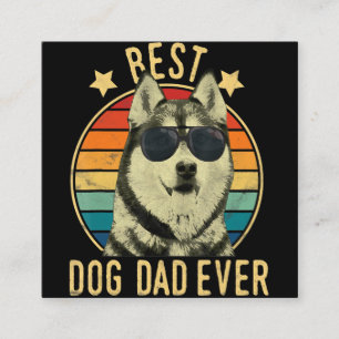 Carte De Visite Carré Meilleur papa chien   Cadeau pour papa husky sibér