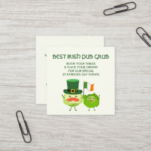 Carte De Visite Carré MEILLEUR PUB IRLANDAIS Kawaii Chou St Patrick