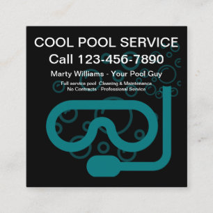 Carte De Visite Carré Meilleur service de piscine moderne
