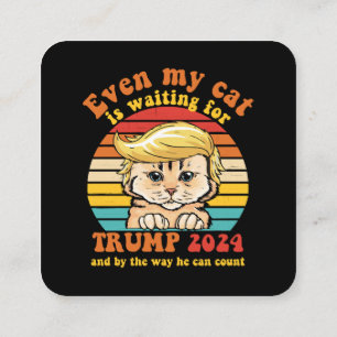 Carte De Visite Carré Même mon chat attend l'habillement Trump 2024
