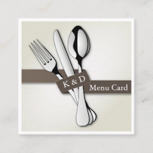 Carte De Visite Carré Menu/carte de être présent pour RSVP