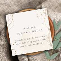 Merci Abstrait En Or Ivoire Pour Commande Remise