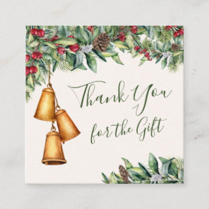 Carte De Visite Carré Merci cadeau de Noël