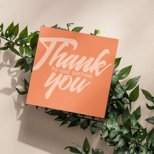 Carte De Visite Carré Merci Terracota Pour Votre Achat (Terracota Thank You For Your Purchase Square Business Card)