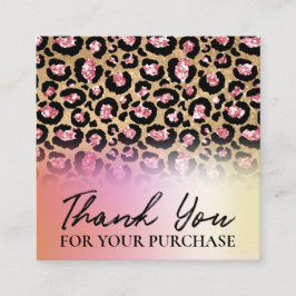 Carte De Visite Carré Merci Votre Commande Leopard Et Holographique
