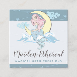 Carte De Visite Carré Mermaid Moon & Stars Mystical Siren Médias Sociau