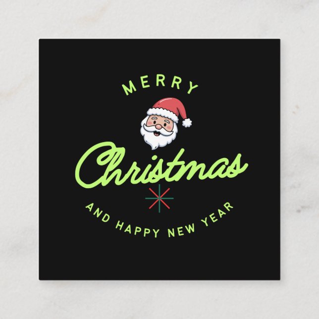 Carte De Visite Carré Merry Christmas and Happy New Year (Dos)