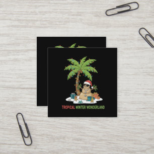 Carte De Visite Carré Merveilleux hiver tropical   Noël drôle