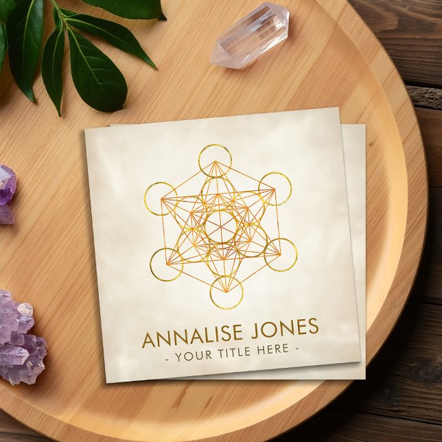 Carte De Visite Carré Métatron's Cube Sacred Geometry Ornament (Créateur téléchargé)